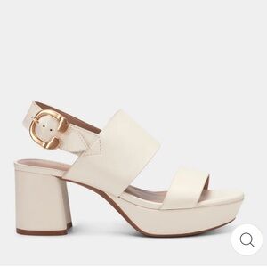 Comfortable Women’s Platform Sandal in Eggshell Leather